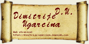Dimitrije Ugarčina vizit kartica